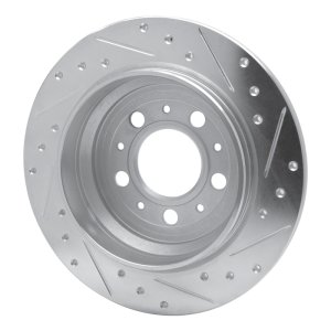 Volvo V70 Brake Rotor (1) - Rear Left - R1 Concepts - Drilled & Slotted - Silver - `99-`00